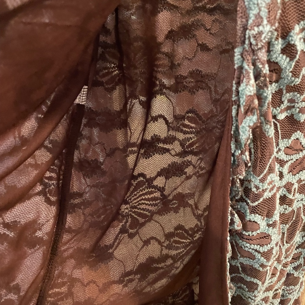 Young Essence Brown and Blue Lace Cardigan - Picture 7 of 12